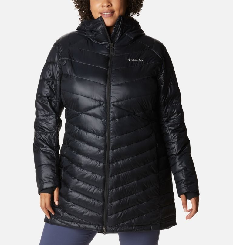 Women\'s Columbia Joy Peak Omni-Heat Infinity Mid Hooded Insulated Jackets Black | Plus Size CA-E530C